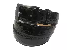 Alligator Skin Glossy Belt Black