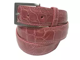 Alligator Skin Glossy Belt Pink