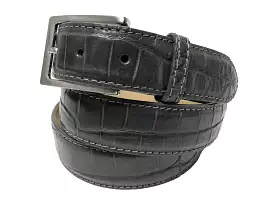 Alligator Skin Matte Belt Dark Gray