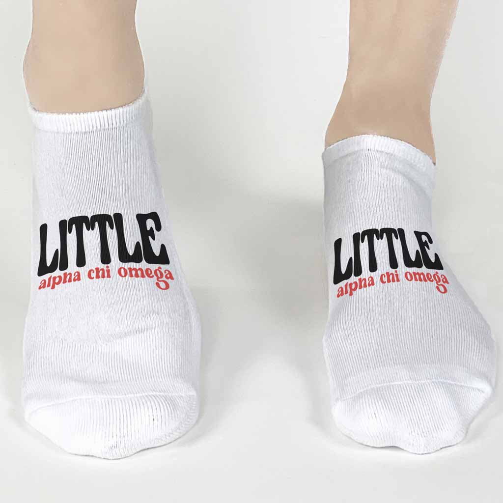 Alpha Chi Omega No Show Socks for Bigs and Littles