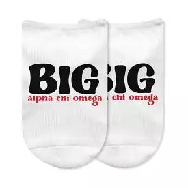 Alpha Chi Omega No Show Socks for Bigs and Littles