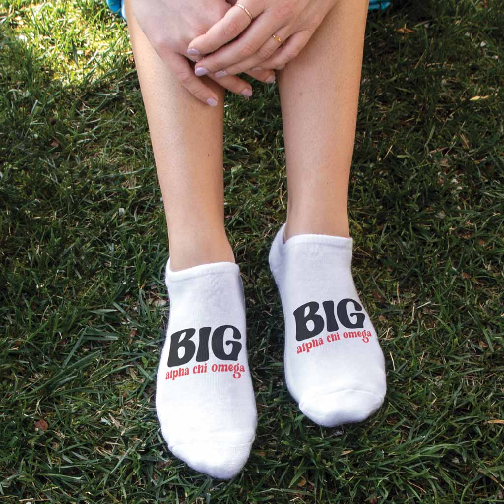 Alpha Chi Omega No Show Socks for Bigs and Littles