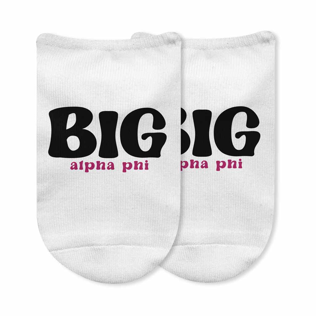 Alpha Phi No Show Socks for Bigs and Littles