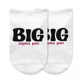 Alpha Phi No Show Socks for Bigs and Littles