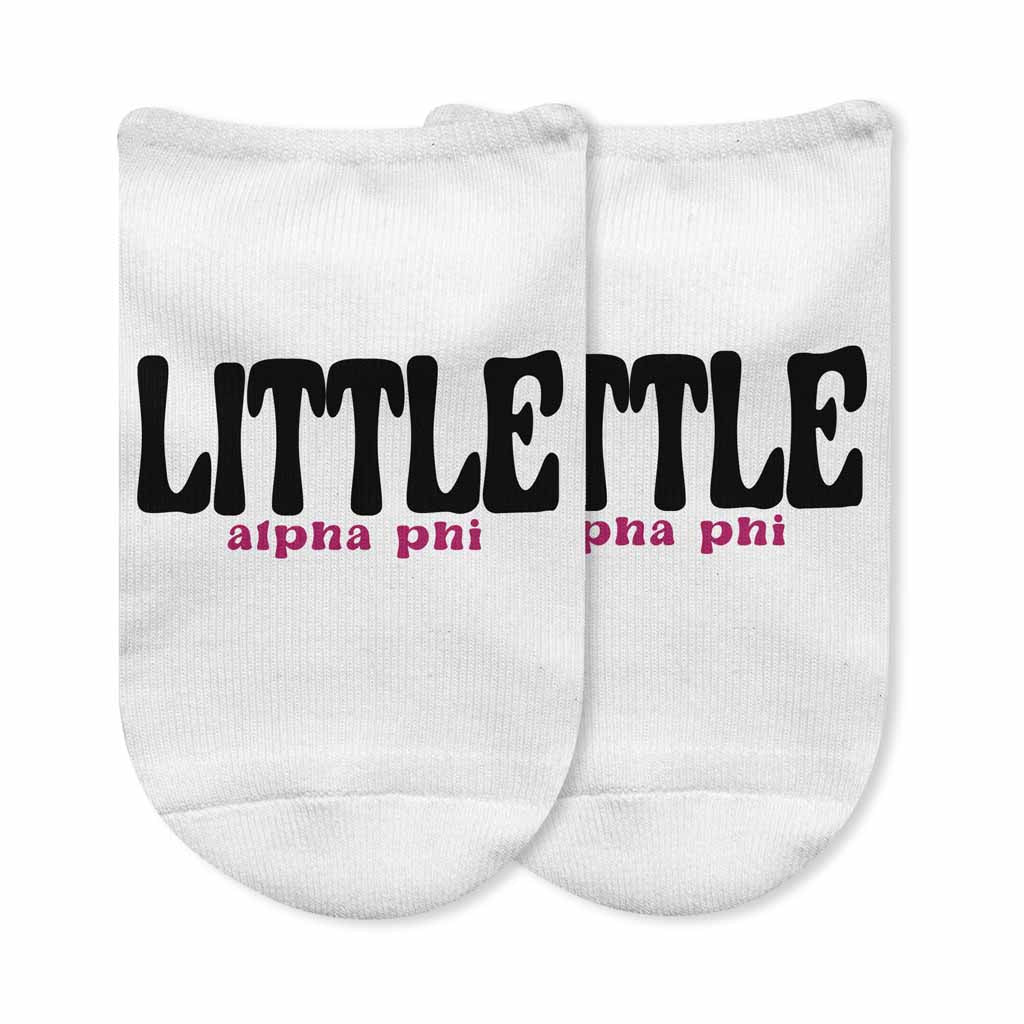 Alpha Phi No Show Socks for Bigs and Littles