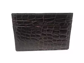 American Alligator Skin Card Case Burgundy