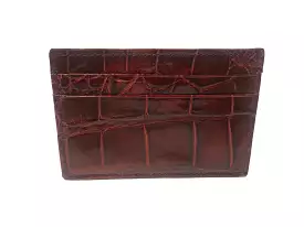 American Alligator Skin Card Case Red