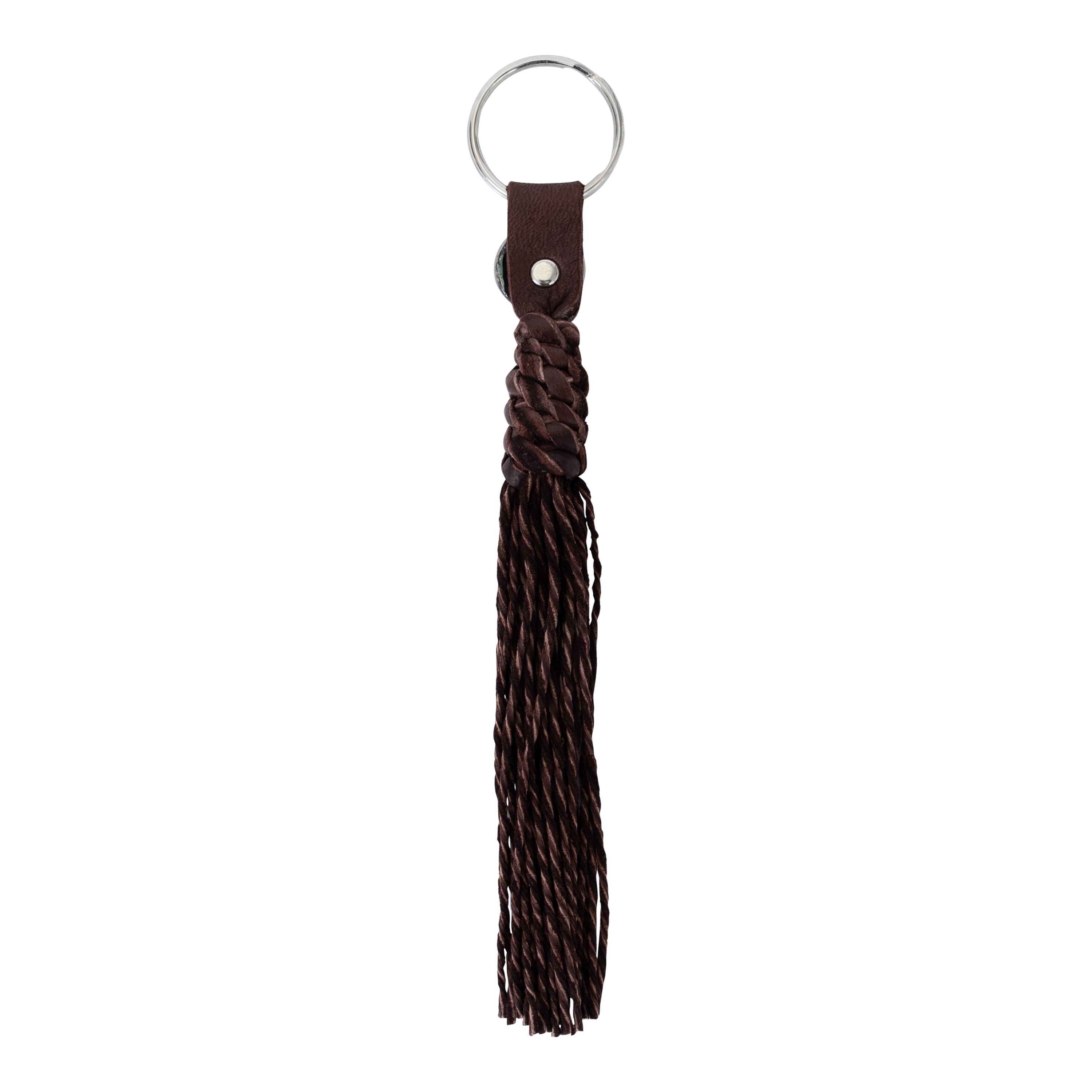 Bison Coin Braided Leather Keychain