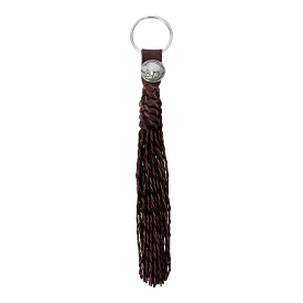 Bison Coin Braided Leather Keychain