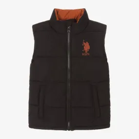 Boys Black Puffer Gilet