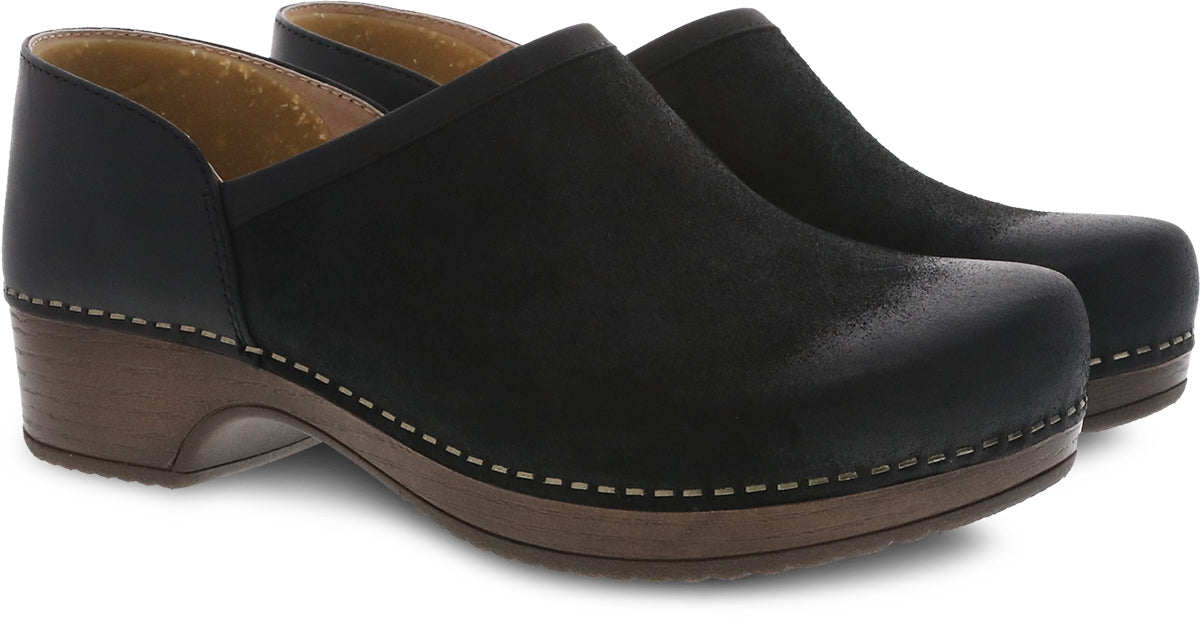 Brenna Black Burnished Suede