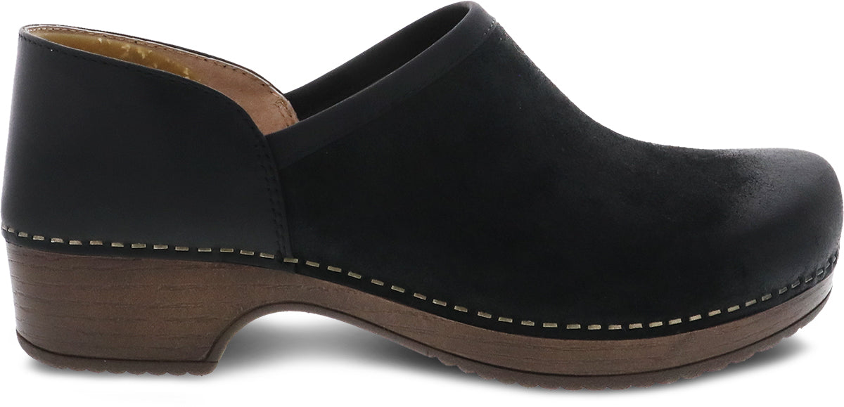 Brenna Black Burnished Suede