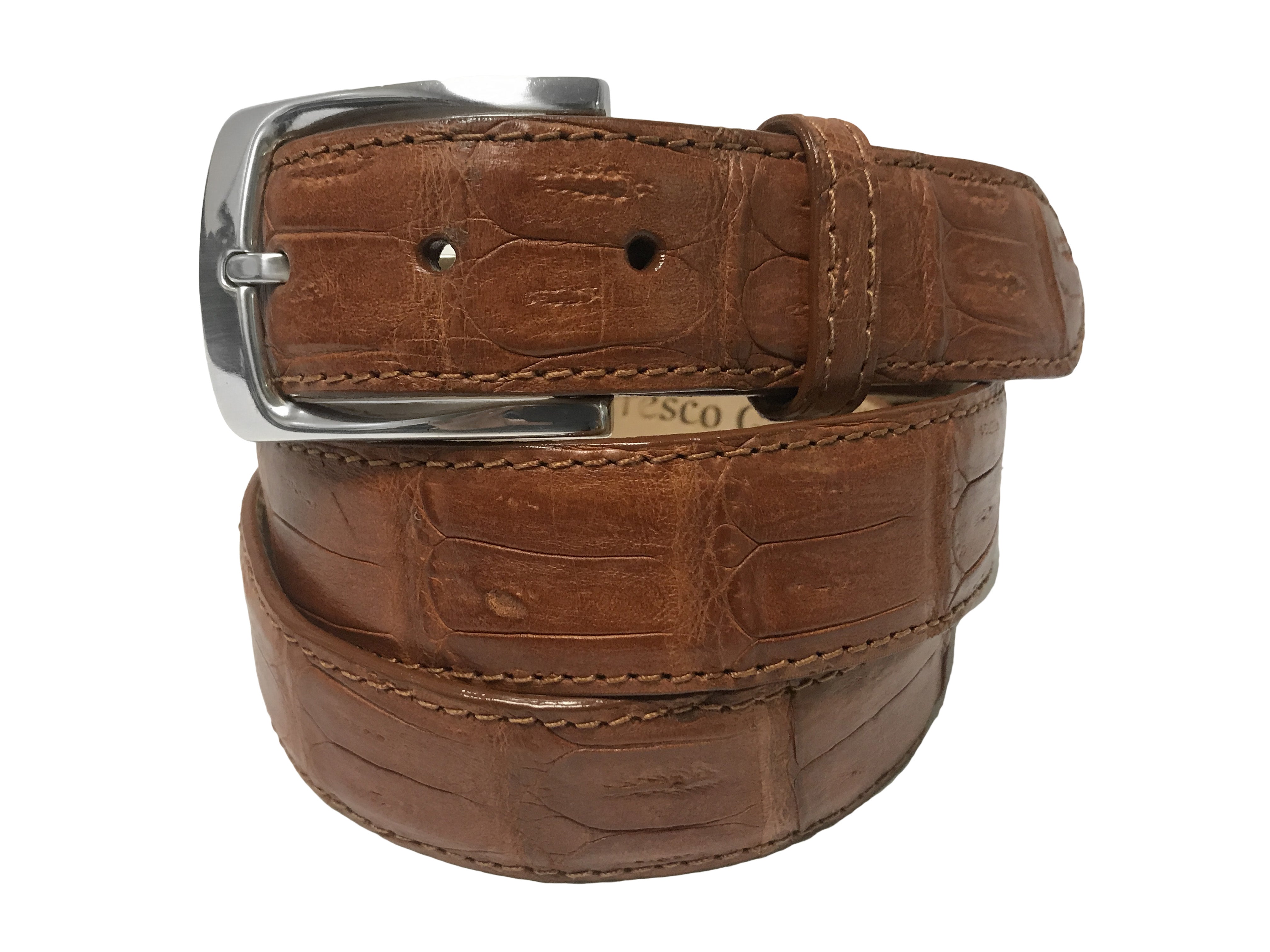 Caiman Skin Belt Cognac Classic