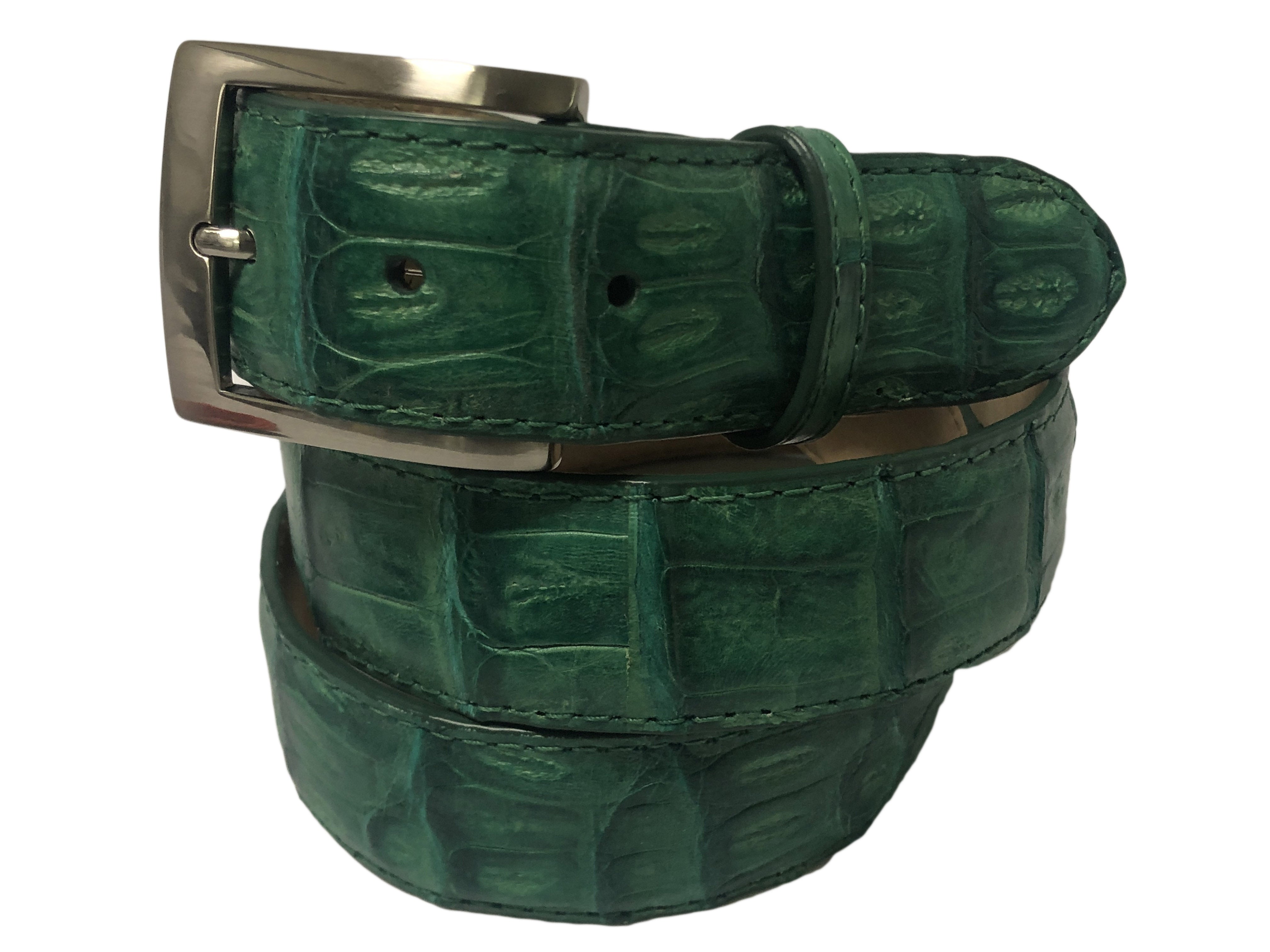 Caiman Skin Belt Forest Green Classic