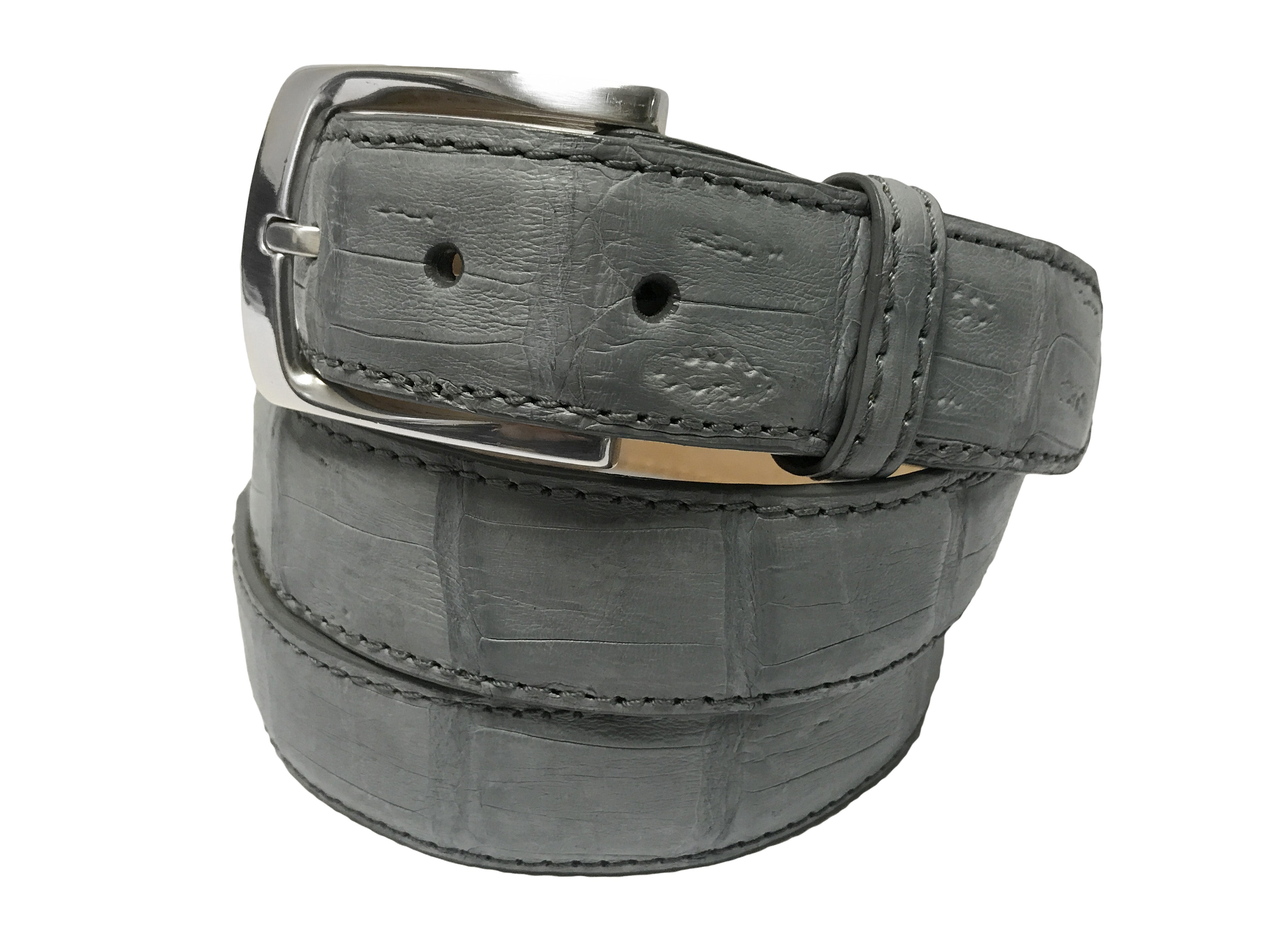 Caiman Skin Belt Gray Classic