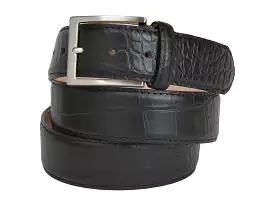 Calf Skin Alligator Embossed Belt Black