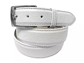 Calf Skin Pebble Belt White Classic