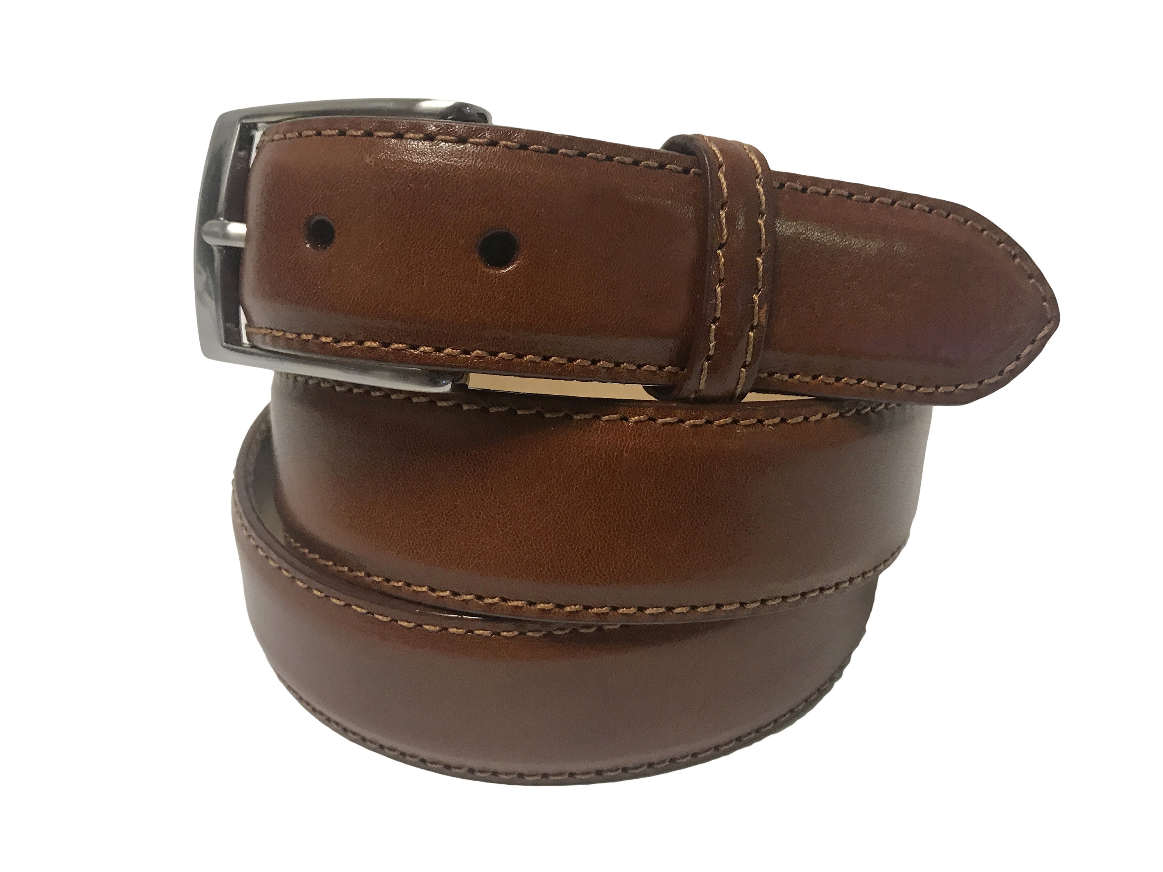 Calf Skin Solid Belt Cognac