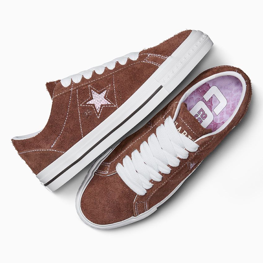 Converse CONS x Quartersnacks One Star Pro Low Top - Dark Clove/White/Cherry Blossom