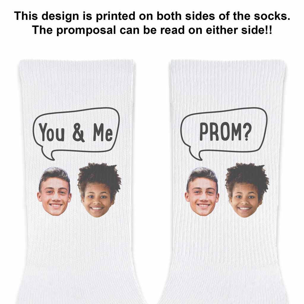 Custom Promposal Photo Socks for Him or Her, Add Your Faces