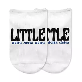 Delta Delta Delta No Show Socks for Bigs and Littles