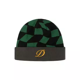 Dime D Checkered Cuff Beanie - Forest Green