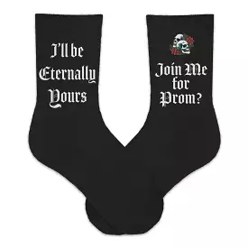 Eternally Yours Fun Promposal Socks with a Gothic Vibe