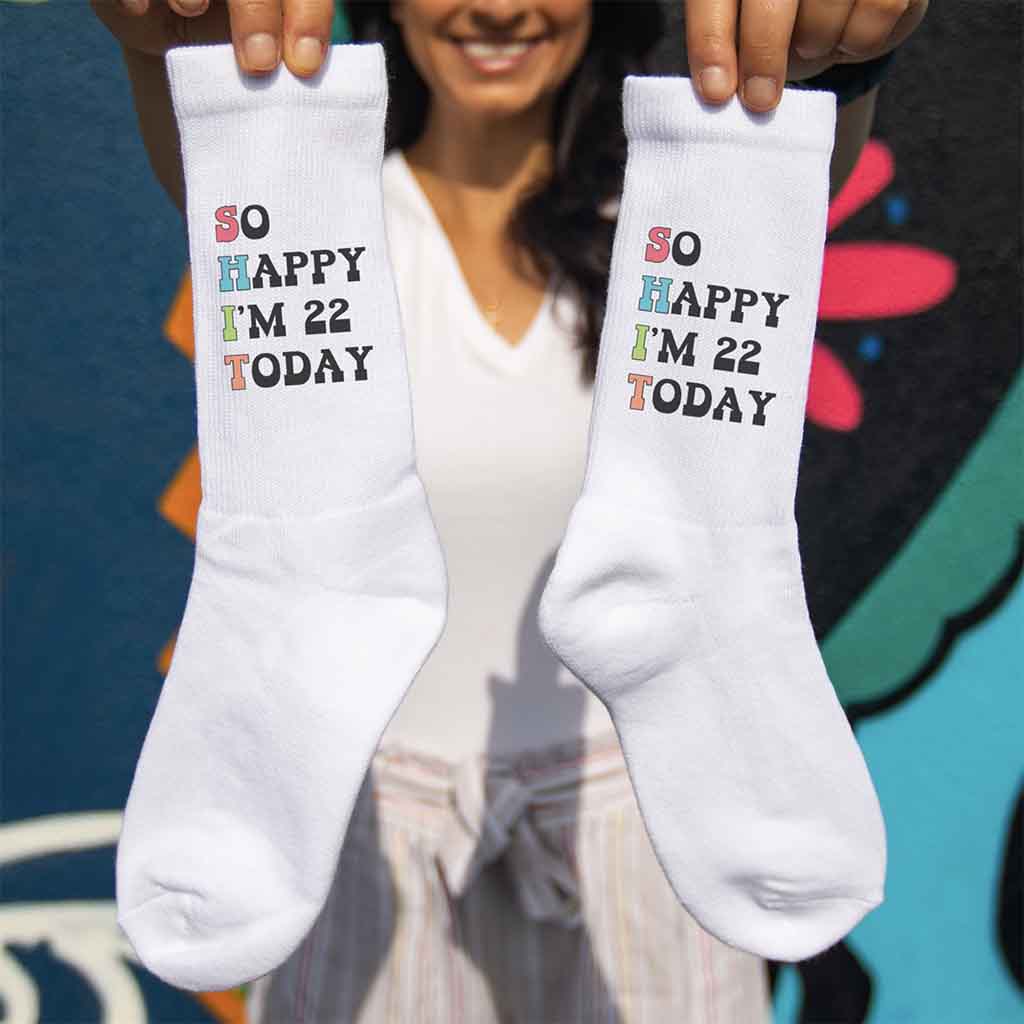 Funny Birthday Socks for Adults Personalized with Age