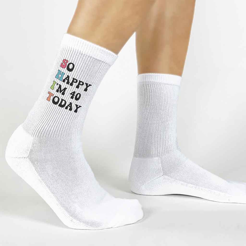 Funny Birthday Socks for Adults Personalized with Age