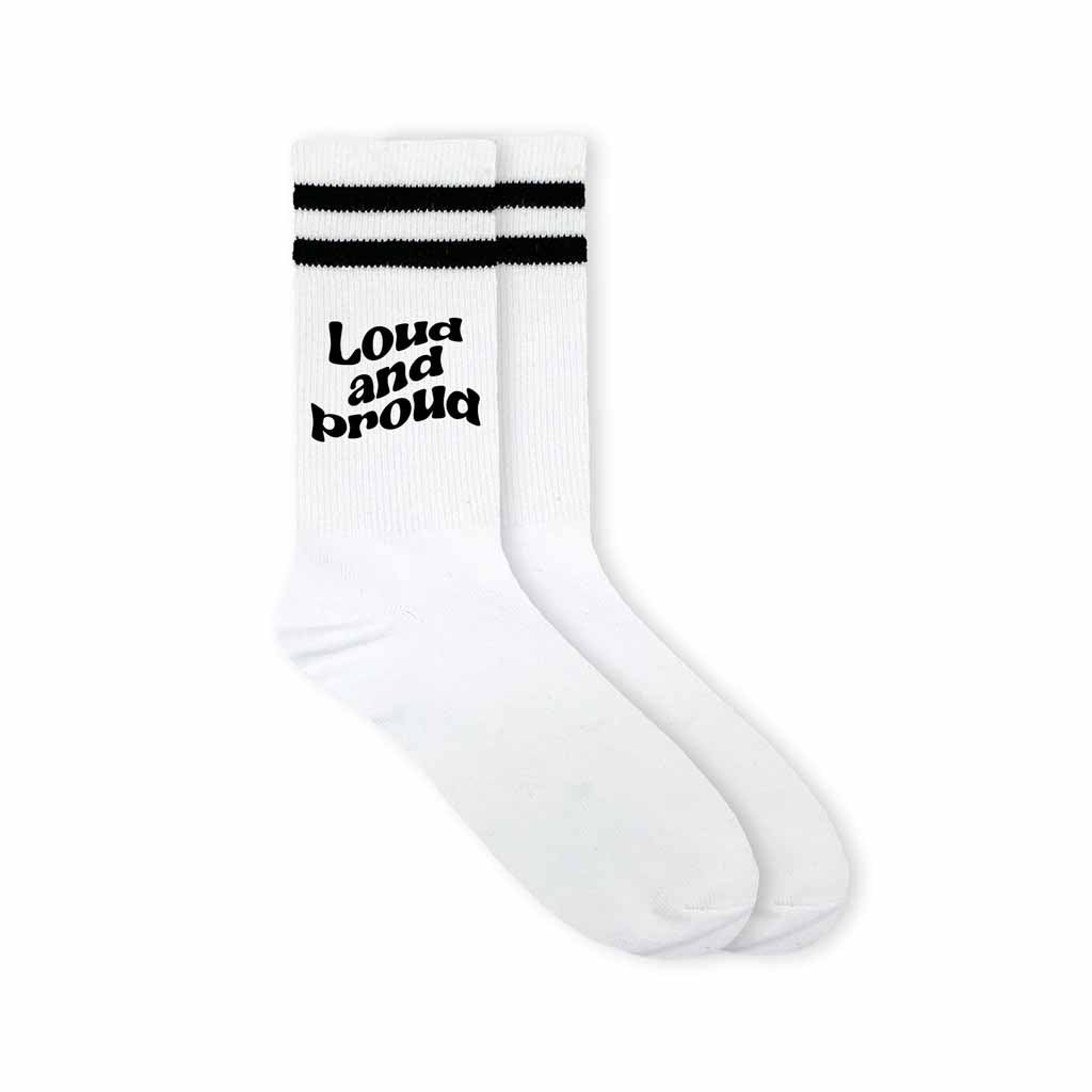 Gay Pride Loud and Proud Crew Socks