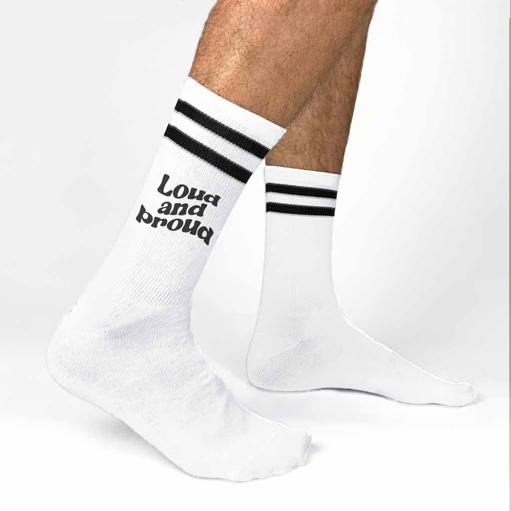 Gay Pride Loud and Proud Crew Socks