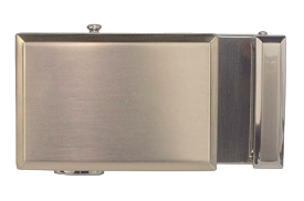 Go-In Beveled Satin Nickel Shield w/ Beveled Keeper Buckle