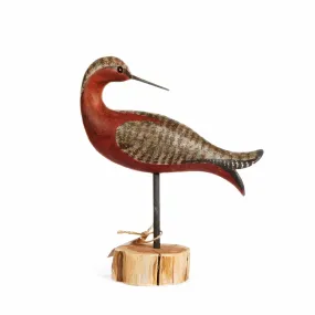 Hand Carved Preening Godwit