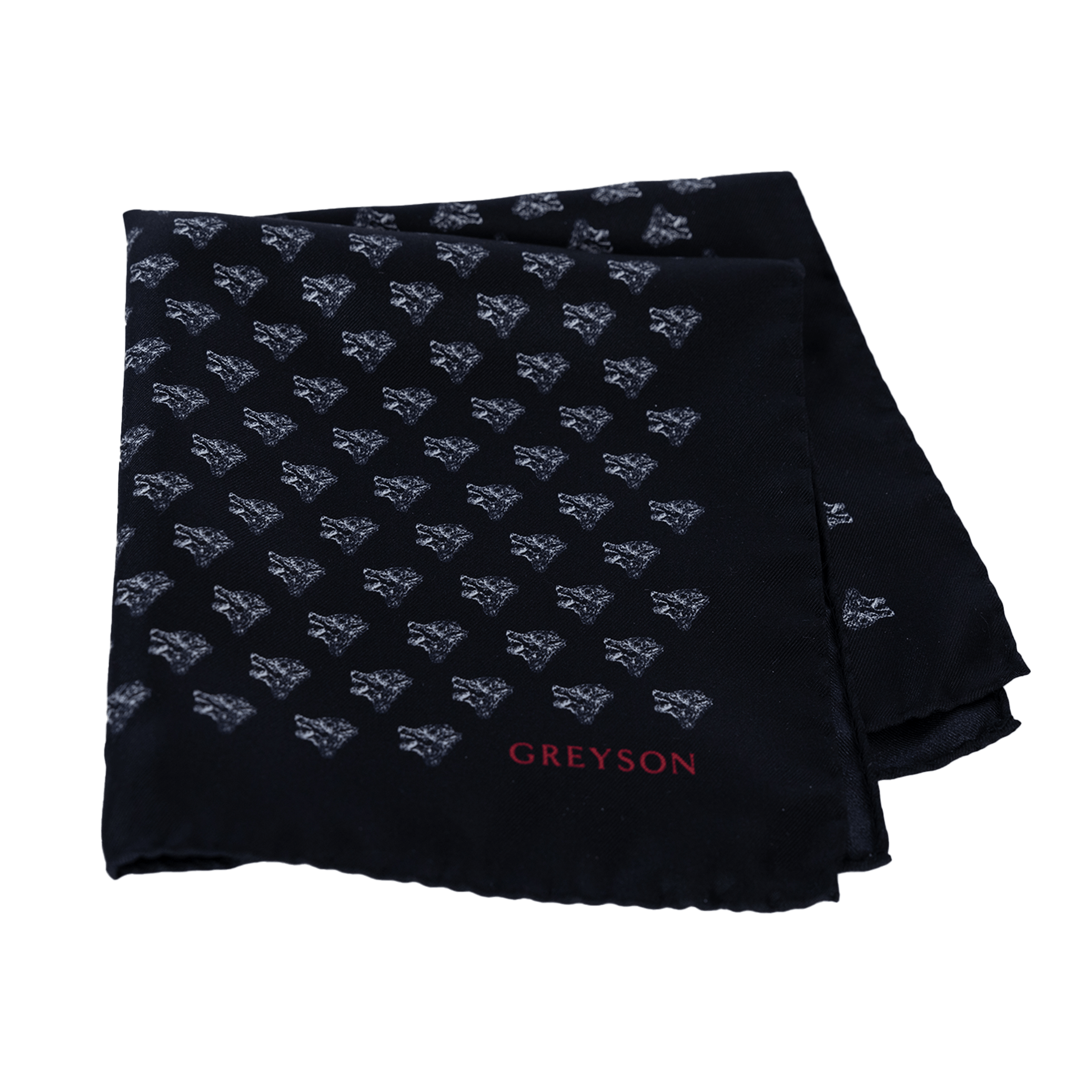 Howling Wolf Silk Pocket Square