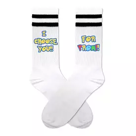 I Choose You Promposal Idea for Him or Her, Fun Anime Socks