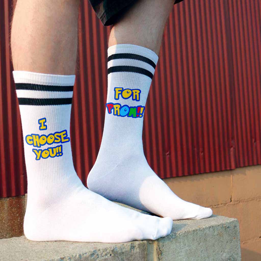 I Choose You Promposal Idea for Him or Her, Fun Anime Socks