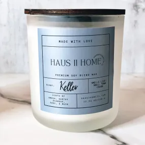 Keller Large Double Wick Frosted Candle