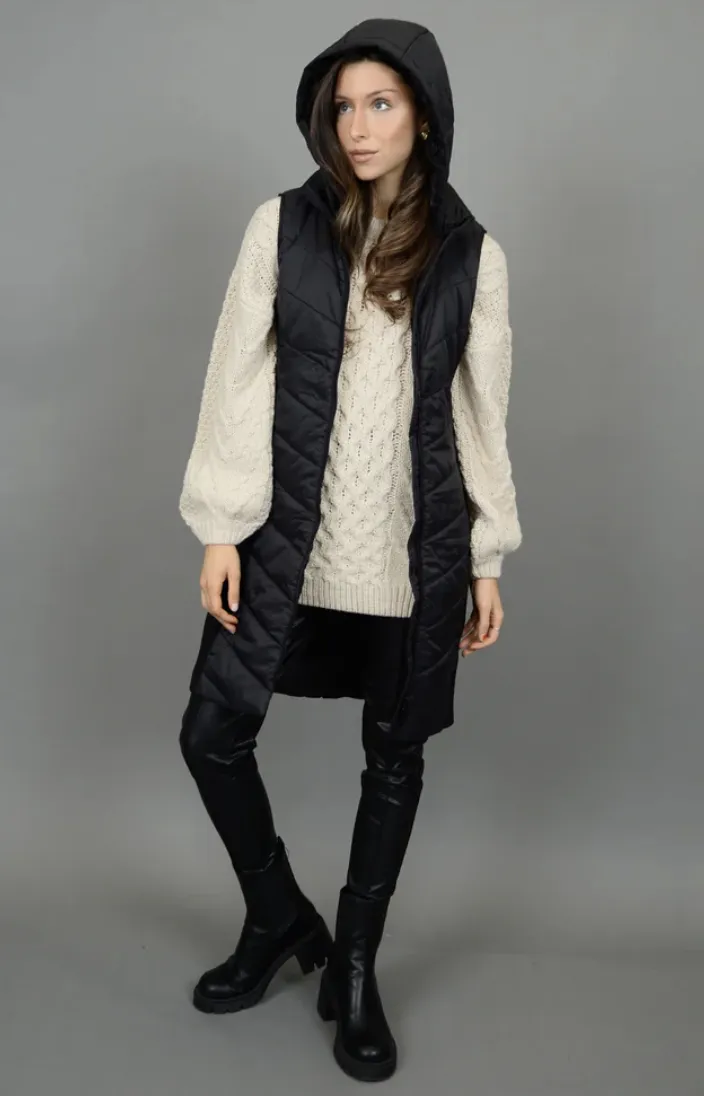 Koko Hooded Long Vest