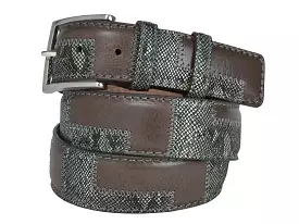 Limited Edition Duo-Skin Python Calf Patchwork Belt Brown/Natural