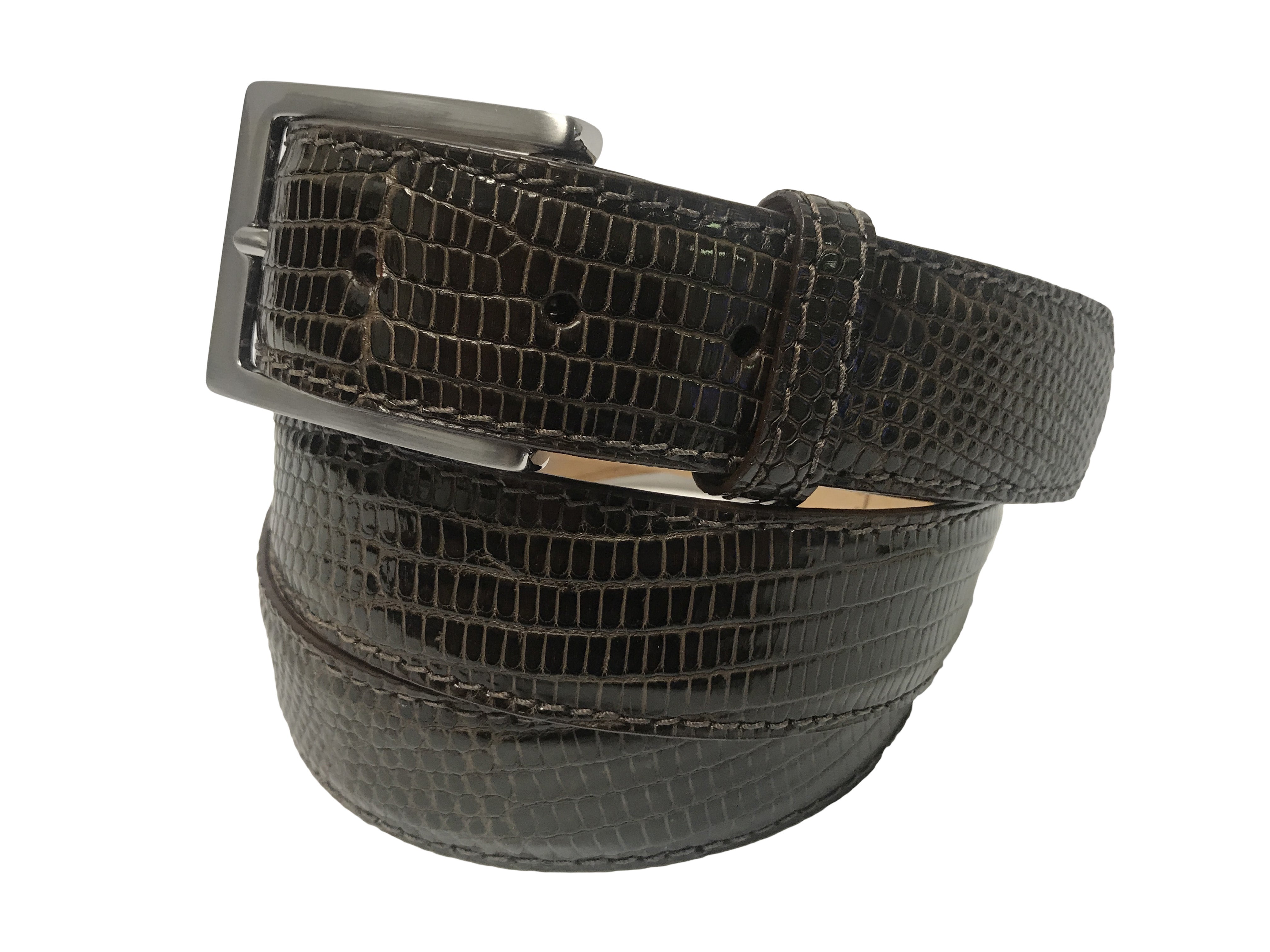 Lizard Skin Belt Brown Classic