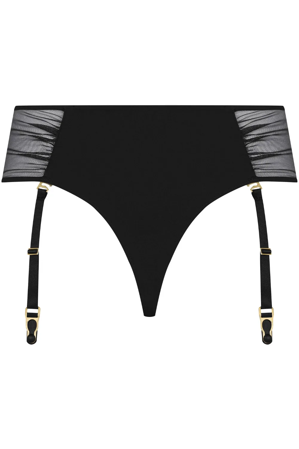 Nuit Fauve Openable High Waist Suspender Tanga