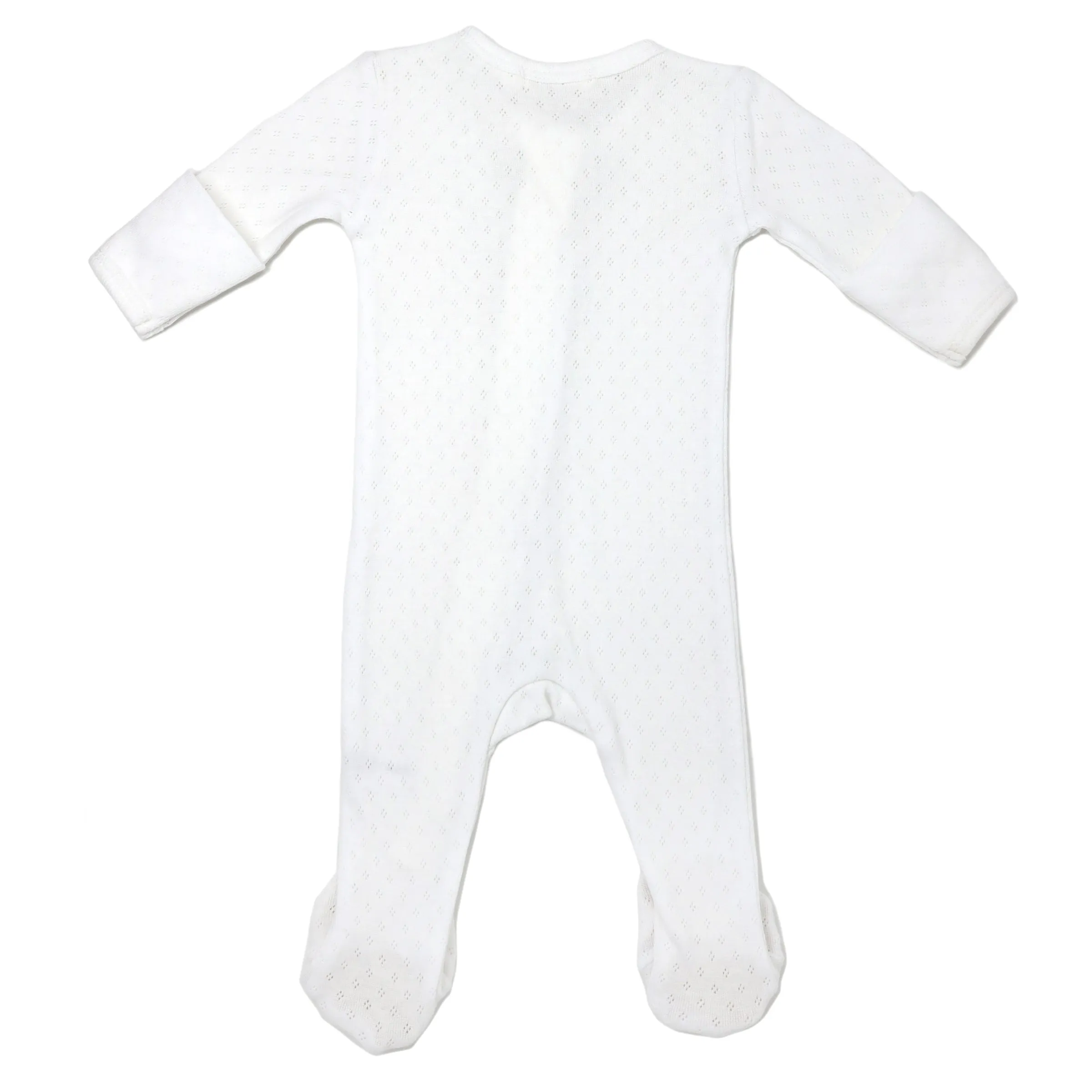 oh baby! Pointelle Zipper Footie - Cream