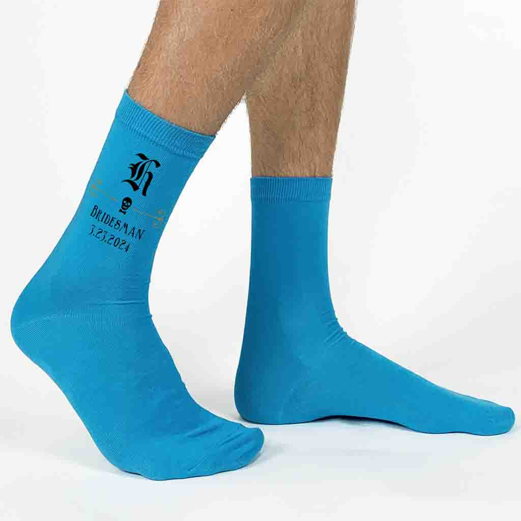 Personalized Gothic Groomsmen Socks for the Wedding Party