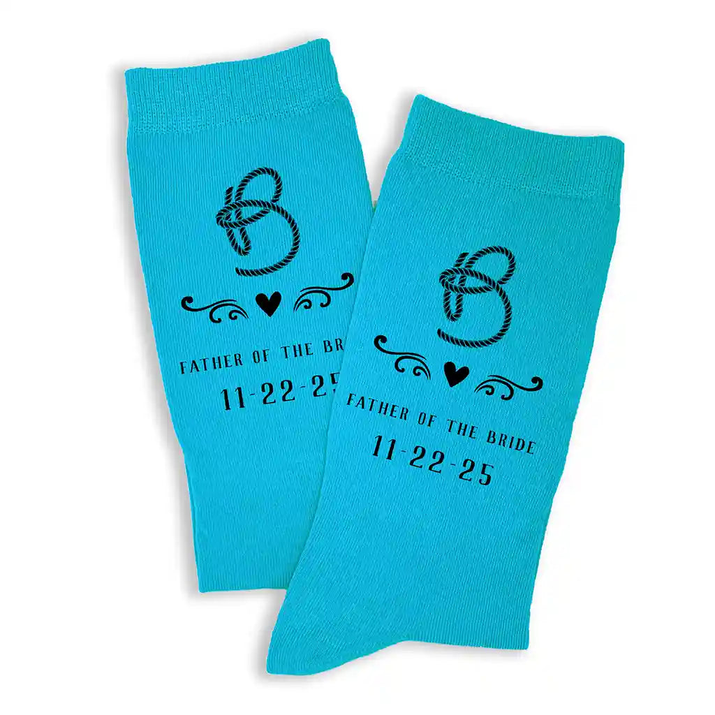 Personalized Monogram Groomsmen Socks for Rustic Ranch Wedding