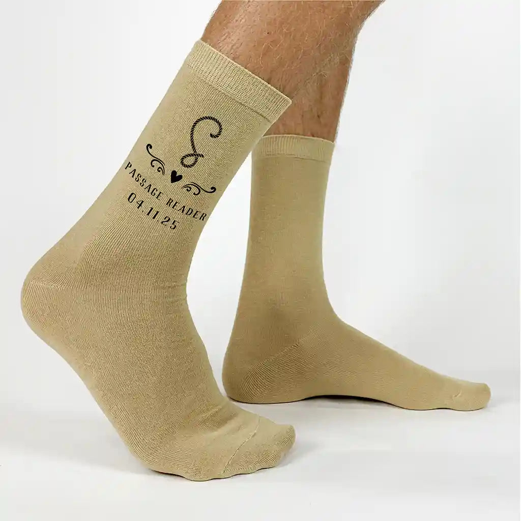 Personalized Monogram Groomsmen Socks for Rustic Ranch Wedding