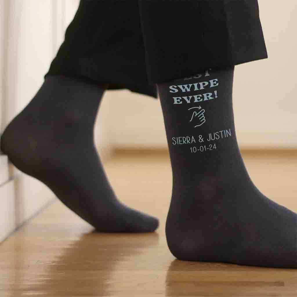 Personalized Right Swipe Socks for the Groom