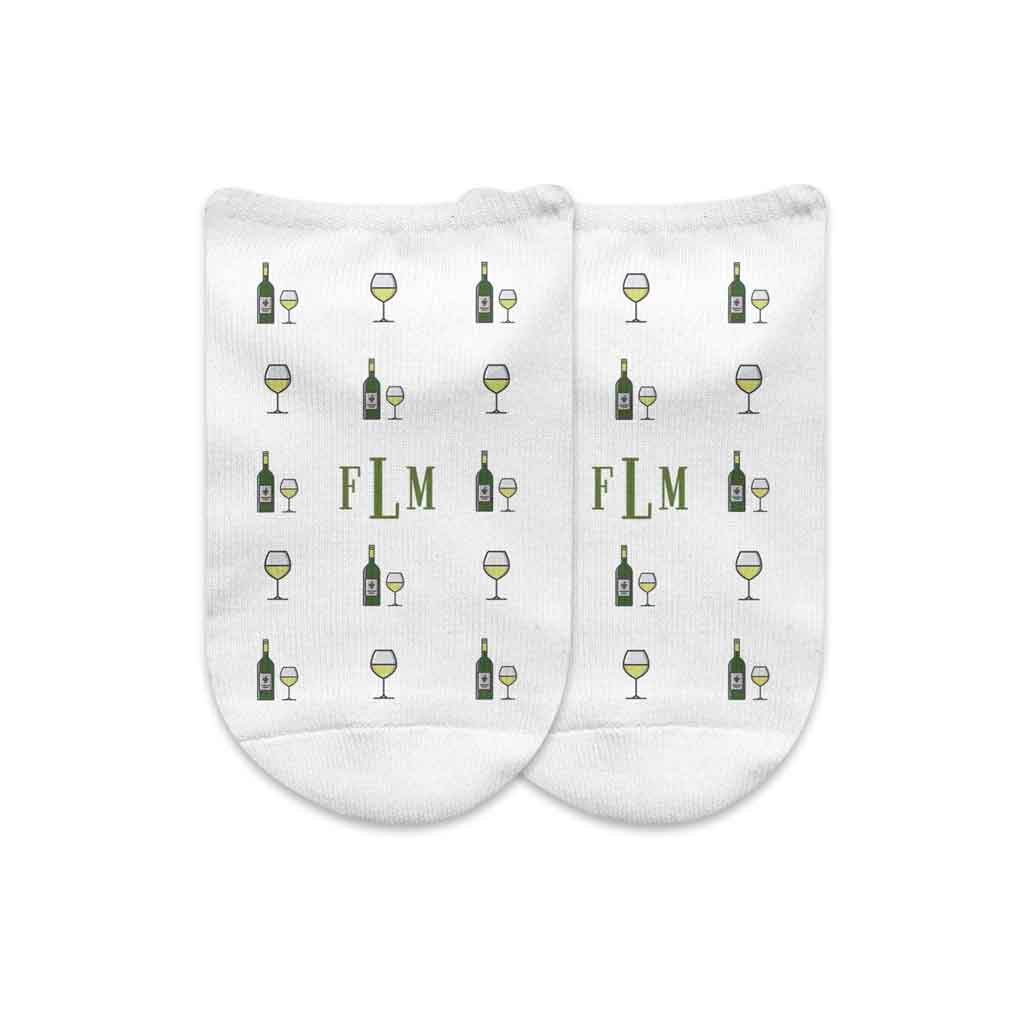 Personalized Sock Gift Box with Monogram Wine Design