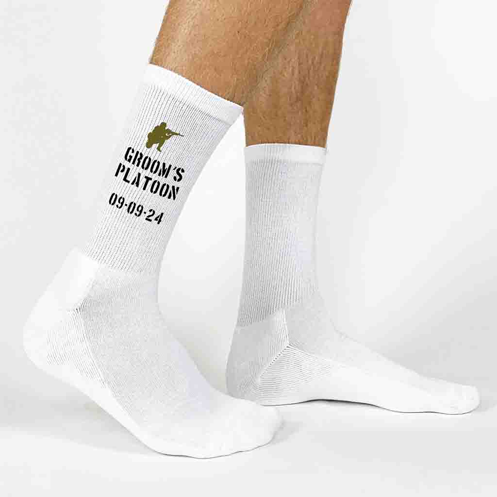 Personalized Wedding Socks for the Groom's Platoon