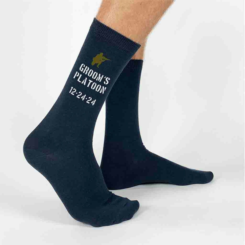 Personalized Wedding Socks for the Groom's Platoon