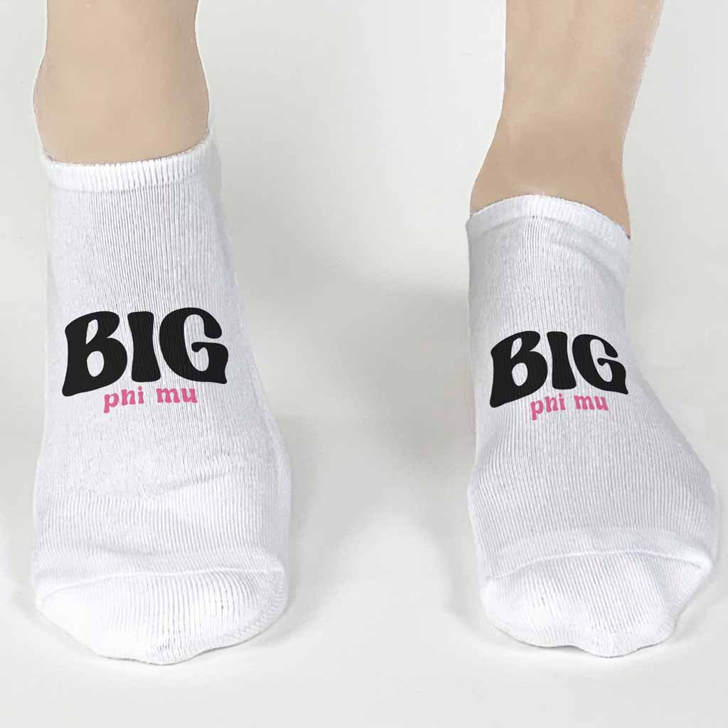 Phi Mu No Show Socks for Bigs and Littles